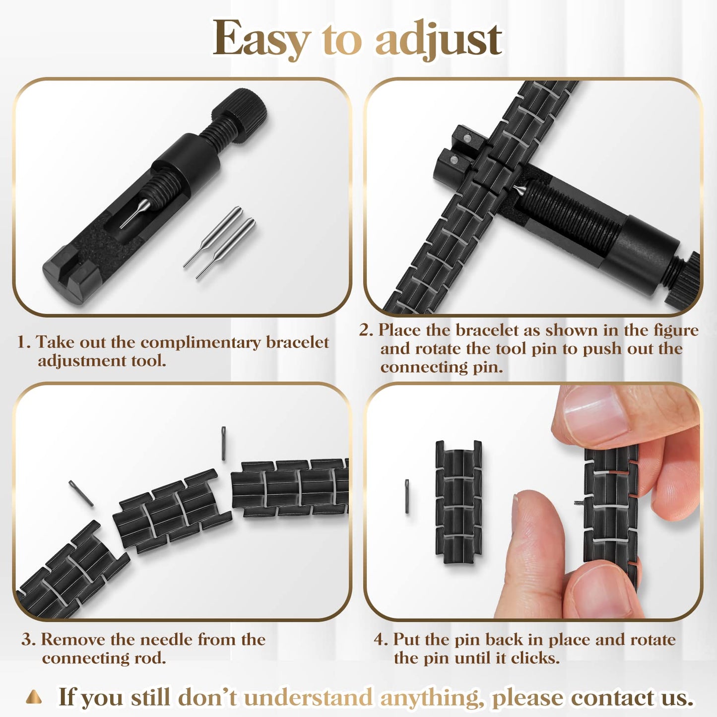 Mahnco Magnetic Bracelets for Men Ultra Titanium Steel Magnetic Bracelet with Double Row Magnets Mens Bracele Adjustable Length with Remove Tool (Black Classic)