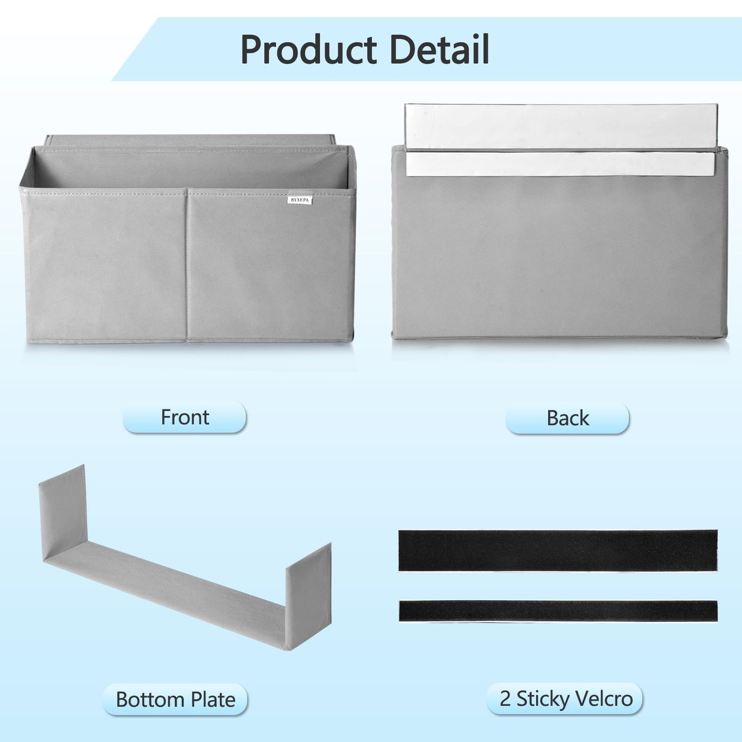 BYXEPA Desk Storage Bag, Table Storage Organizer For Computer, Gaming Desk, Dorm, Study Work Table (Grey)