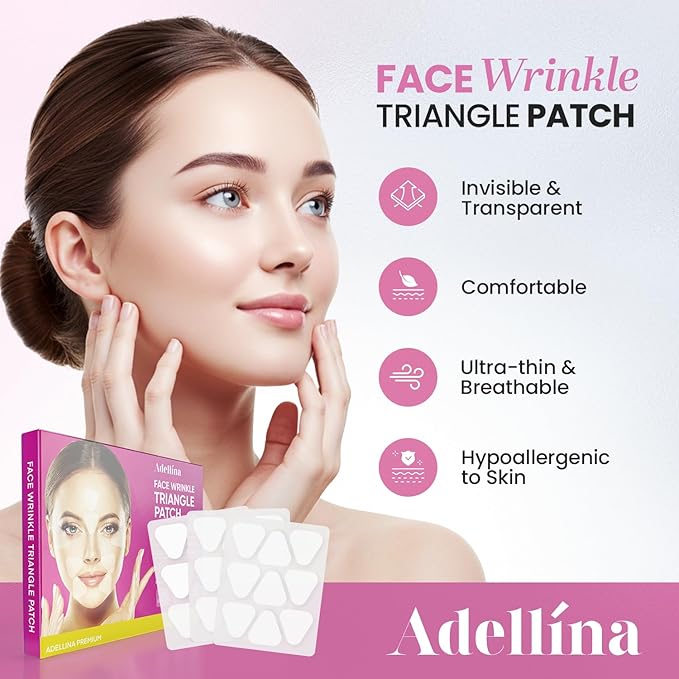 New Anti Facial Wrinkle Patches: Anti Wrinkle Patches Overnight - Smile Line Pathces - Facial Wrinkle Patche for Forehead, Smile Line, Under Eye ((1 Count (Pack of 144))