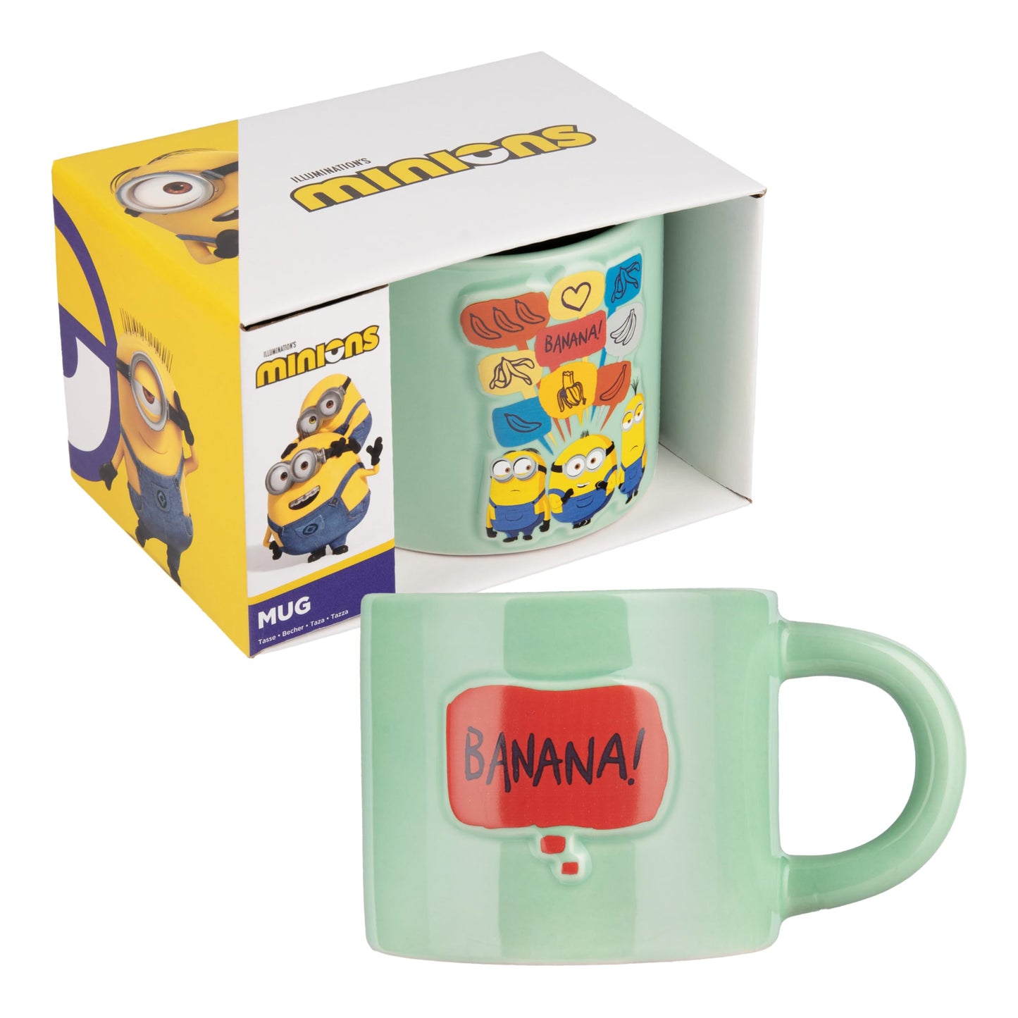 Paladone Minions Embossed Ceramic Mug, 400ml, Character Design, Officially Licensed