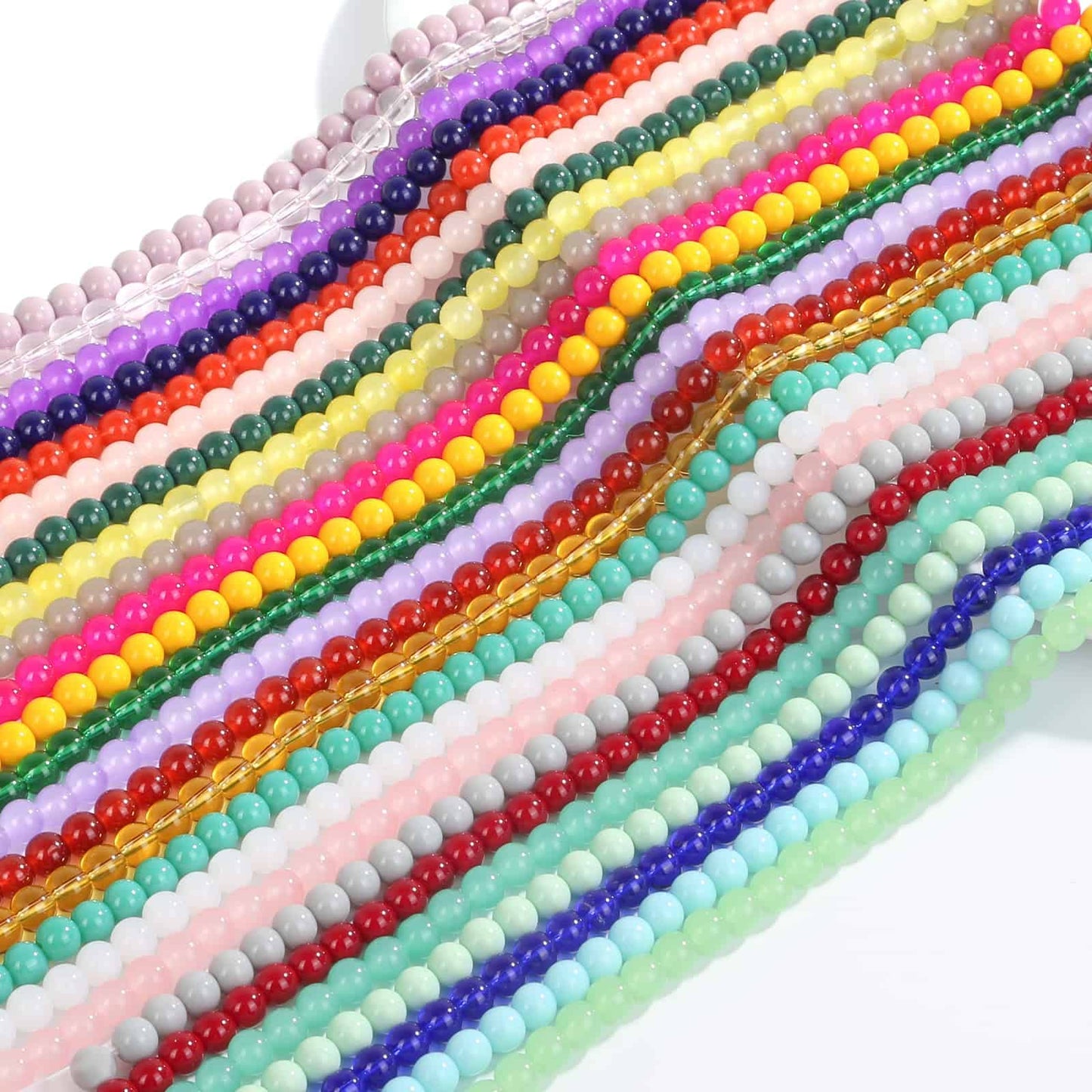 selizo 1250Pcs Glass Beads, 8mm Round, 25 Vibrant Colors, for Bracelets, Jewelry Making, DIY Crafts