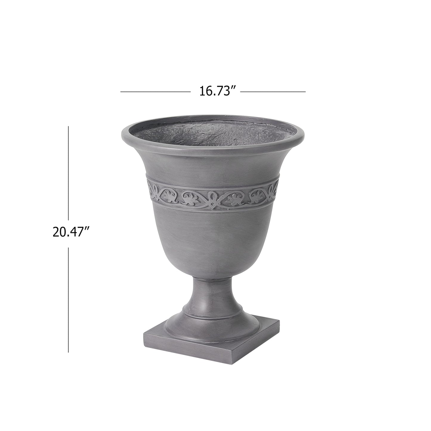 Christopher Knight Home Sical Round Concrete Planter Set of 2, 2 Pack Garden Flower Pot with Drainage Hole, MGO Patio Urn Planter for Outdoor Plants, Outdoor Planter Box, No Assembly, Light Gray