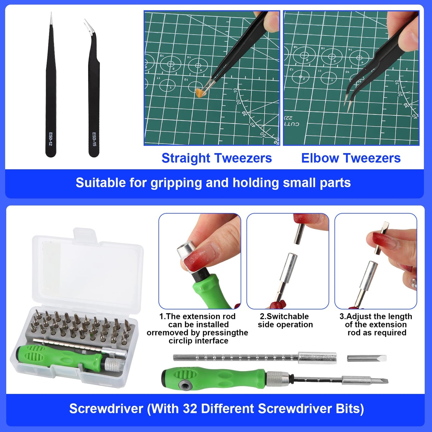 Gundam Tool Kit,103 Pcs Professional Model Tool Kit for Gundam, Modeling Tools for Plastic Models,Gunpla Tool Kits for Adults,Model Building Tools Hobby Tools Craft Set for Repairing and Fixing