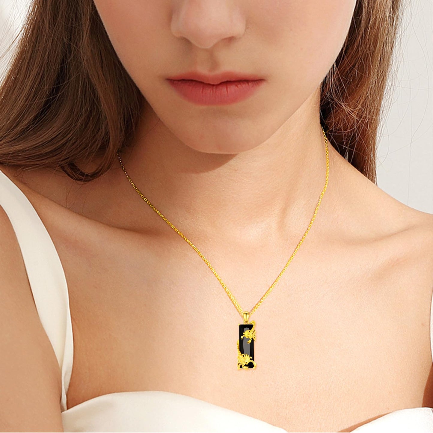 AENEAS Scorpion Necklace for Women Men Sterling Silver 24K Gold Plated Scorpio Zodiac Constellation Pendant Crystal Animal Cool Jewelry with Gift Packaging