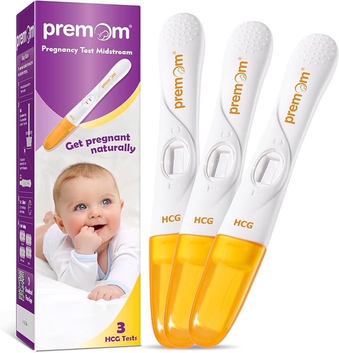 Premom Pregnancy Test Midstream: Early HCG Detection Sticks - 3 Pack Pregnant Test Kit