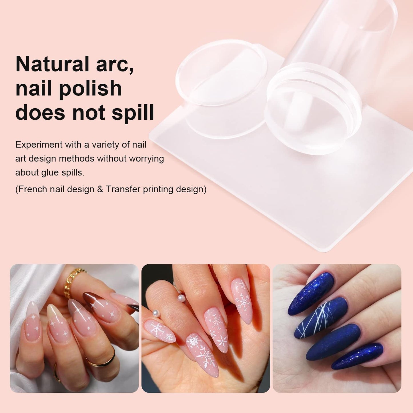 SAGEBIO Large Nail Stamping Kit – Oversized Pattern Steel Plate with Clear Silicone Jelly Stamper, Extra-Large Designs for Full-Nail Art, 02