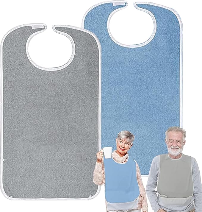 Pozico Adult Bibs for Eating Women/Men/elderly Washable,Waterproof, Clothing Protectors & Adult Bibs with Debris Trap