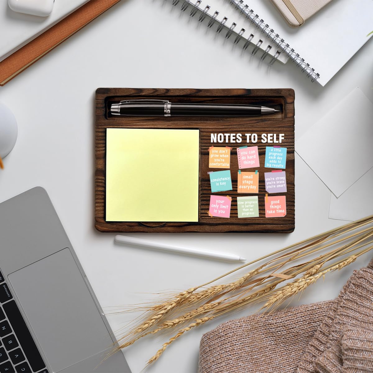 Motivational Mental Health Sticky Note Holder Positive Affirmations Gifts Note to Self Post It Note Dispenser for Therapy Office Desk Decor