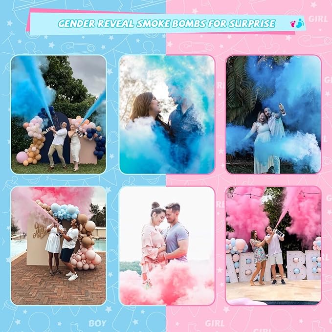 Gender Reveal Fire Extinguisher Smoke Powder for Gender Reveal Party Ideas 2 Pink Large Gender Reveal Smoke Powder with Tissue Safe Powder Boy Girl Fire Extinguisher Baby Gender Reveal