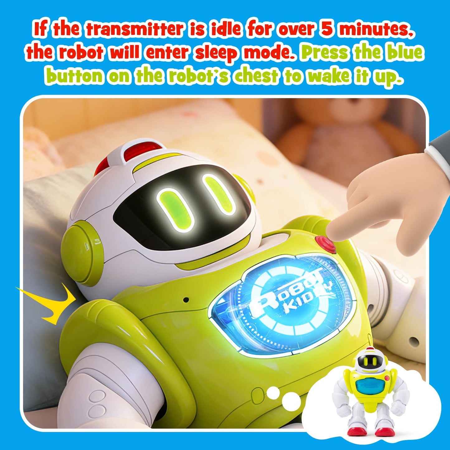 P&C Learning Toys Baby Walking Activity Remote Control Robot with Musical, Sounds, Light Interactive Early Toddlers Toy for 1 2 3 Birthday Gift