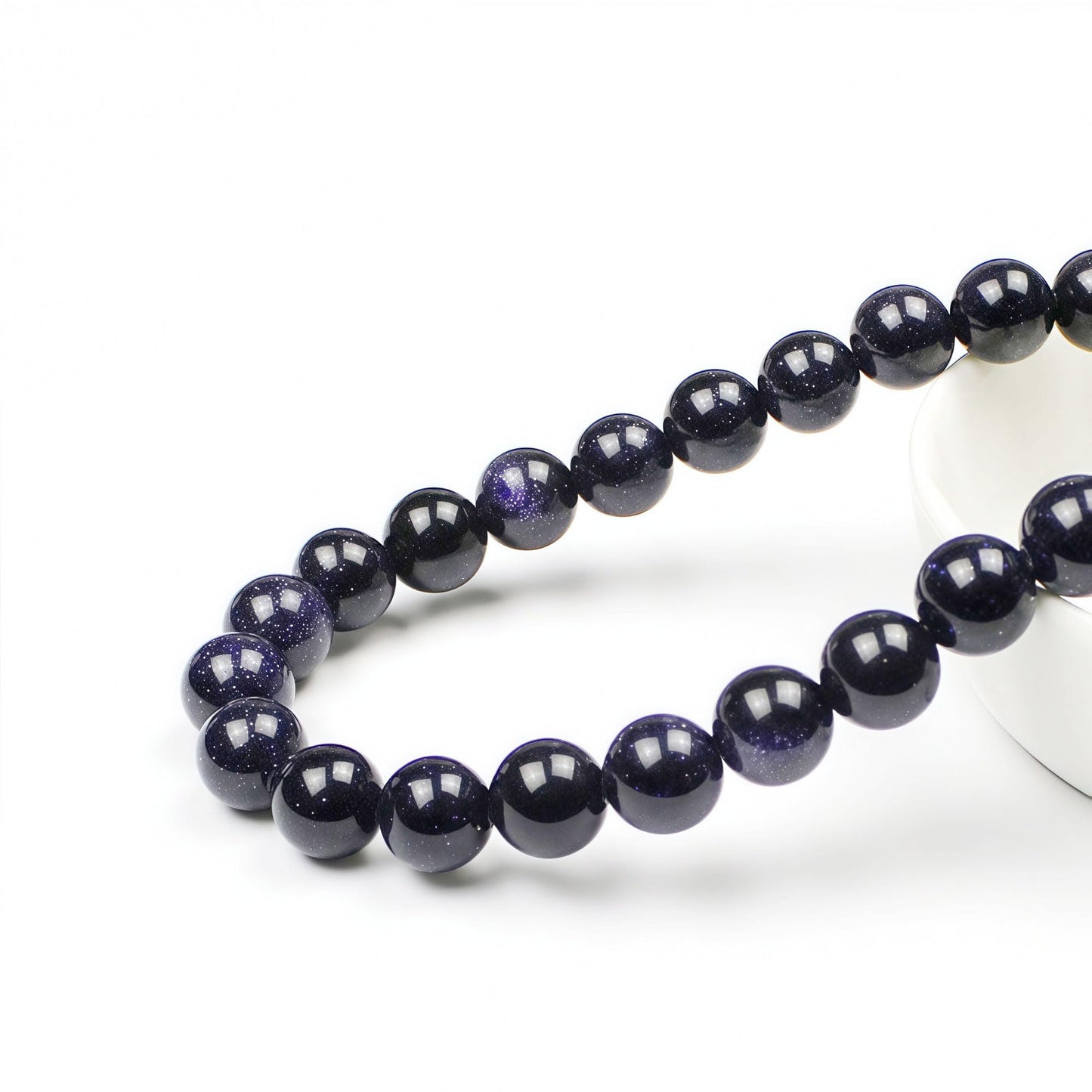 MJDCB Natural Stone Beads Blue Sand Stone Round Loose Beads for Jewelry Making DIY Bracelet Necklace (6mm)