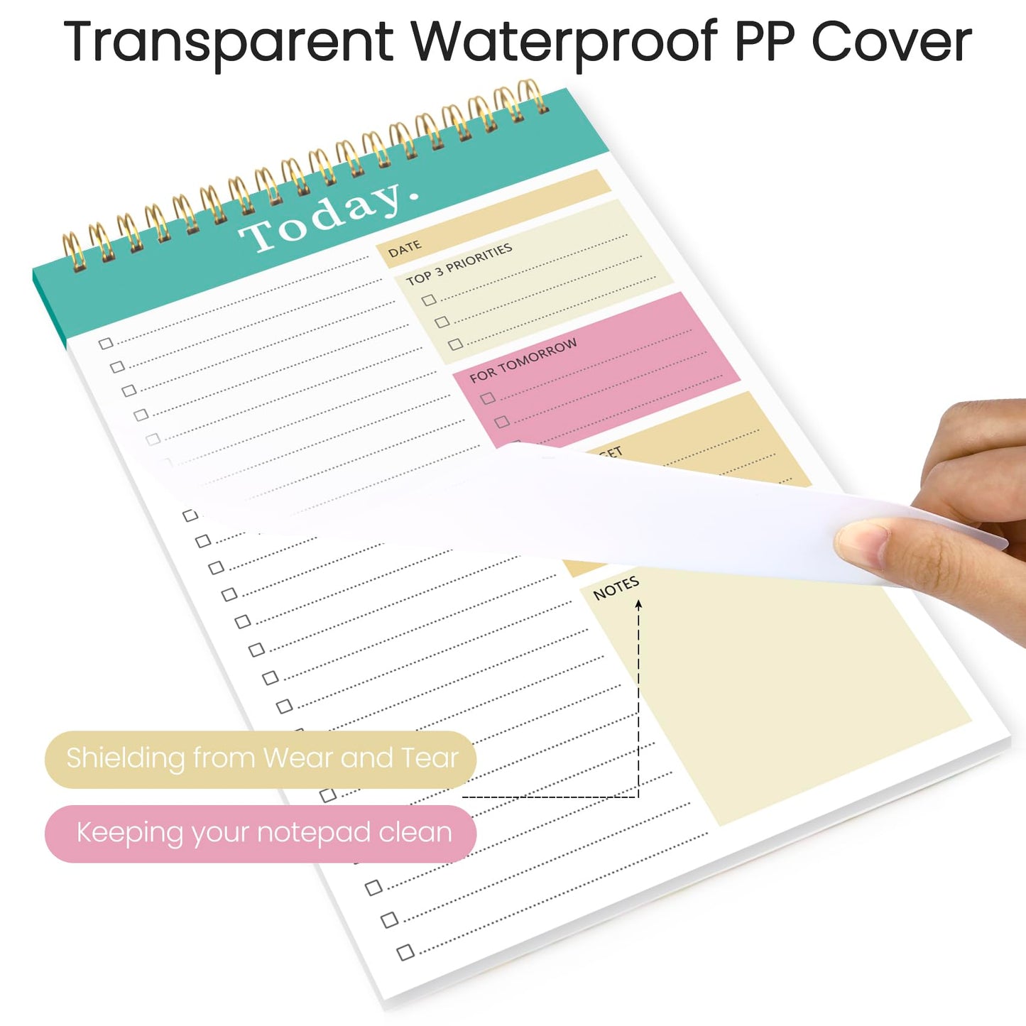 CICPAP To Do List Notepad - To Do List Notebook for Work with 52 Sheets, Undated Daily Planner Perfect for Enhanced Productivity and Goal Achievement - Green Pink