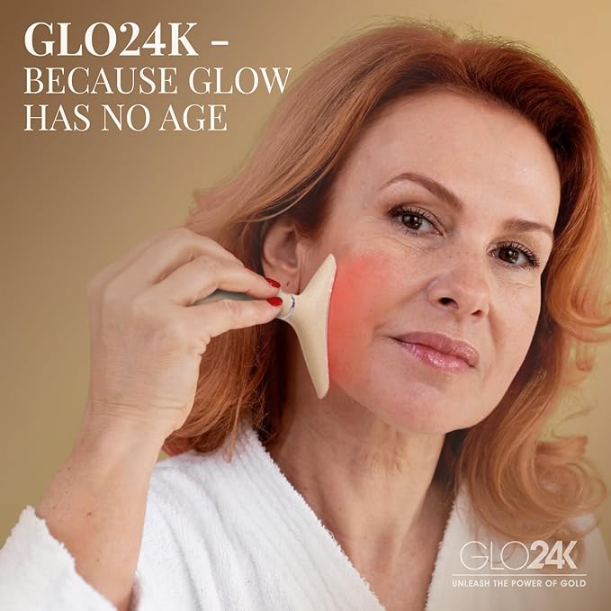 GLO24K 7 Color Beauty Device – Triple LED Action & Vibration Technology Facial and Neck Massager