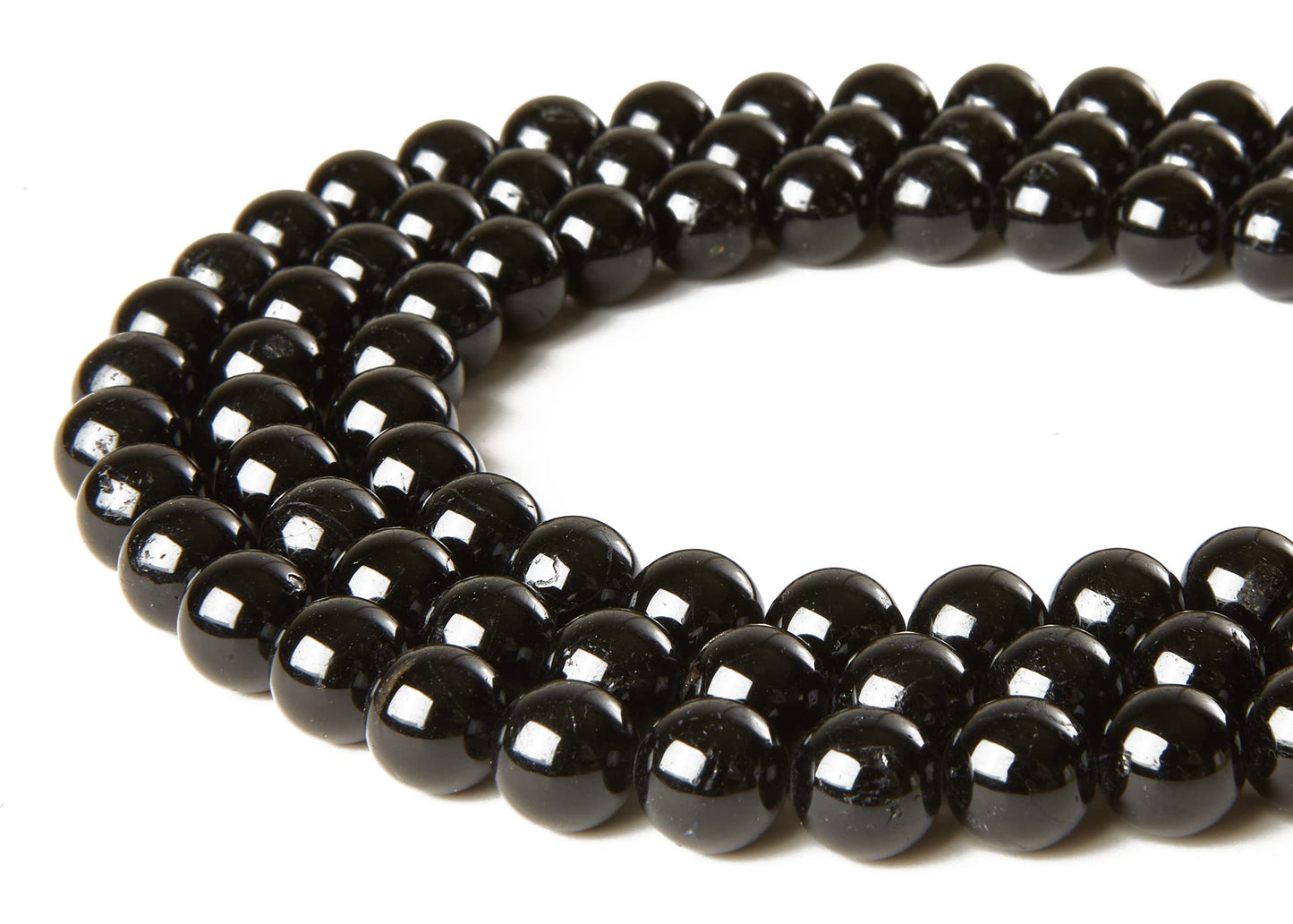 60pcs 6mm Black Tourmaline Beads Natural Gemstone Beads Round Loose Beads for Jewelry Making