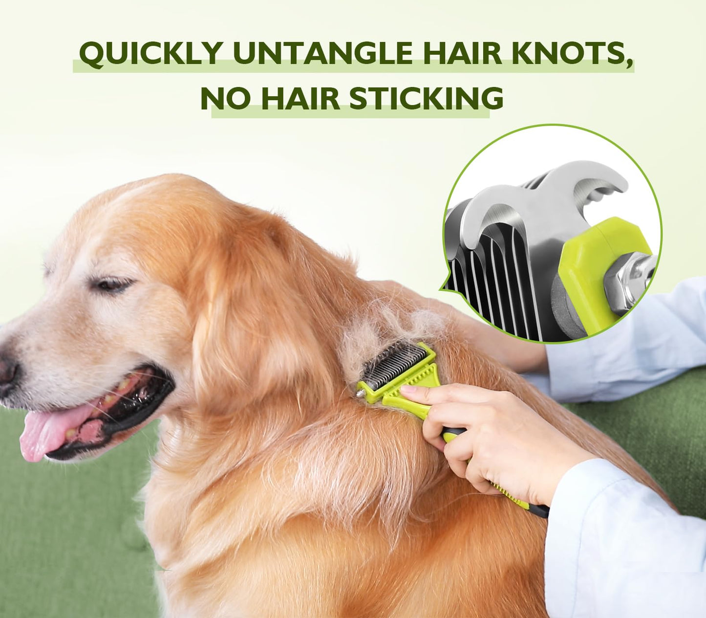 Pet Grooming Tool Bundle: Self-Cleaning Slicker Brush + Undercoat Rake + Comb
