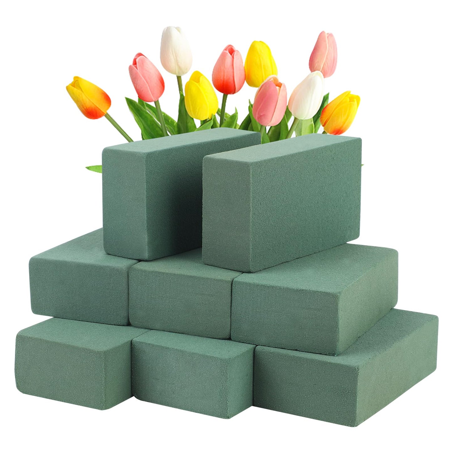 CCINEE 8 Pcs Floral Foam Bricks,Mini Florist Flower Foam Green Blocks Supplies for Fresh and Artificial Flower Arrangements Crafts DIY