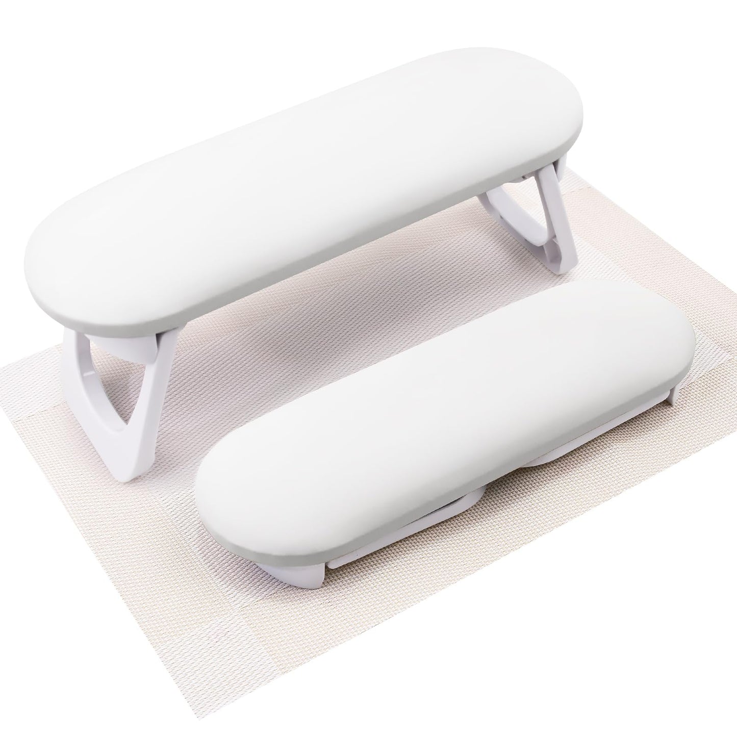 Subay Nail Arm Rest, Foldable PU Leather Nail Hand Rest for Acrylic Nails Cushion Hand Holder, Nail Hand Pillow Nail Art Accessories Tool for Manicure Salon Use - White