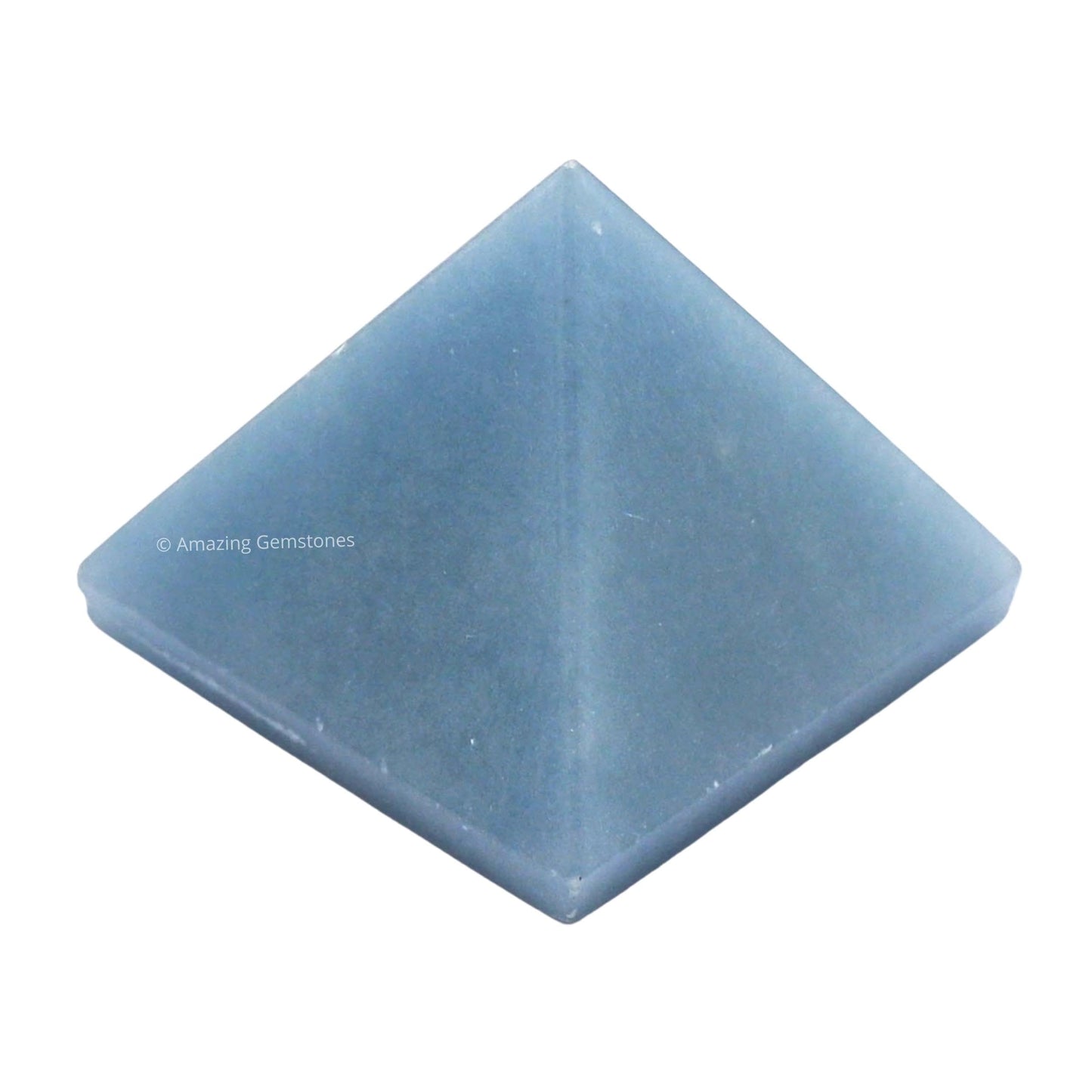 Amazing Gemstone Angelite Pyramid Crystal Healing Stones - 1" Great Pyramid Figurine of Natural Stone Pyramid for Meditation, Reiki, Chakra Balancing and Crystal Pyramids Grid