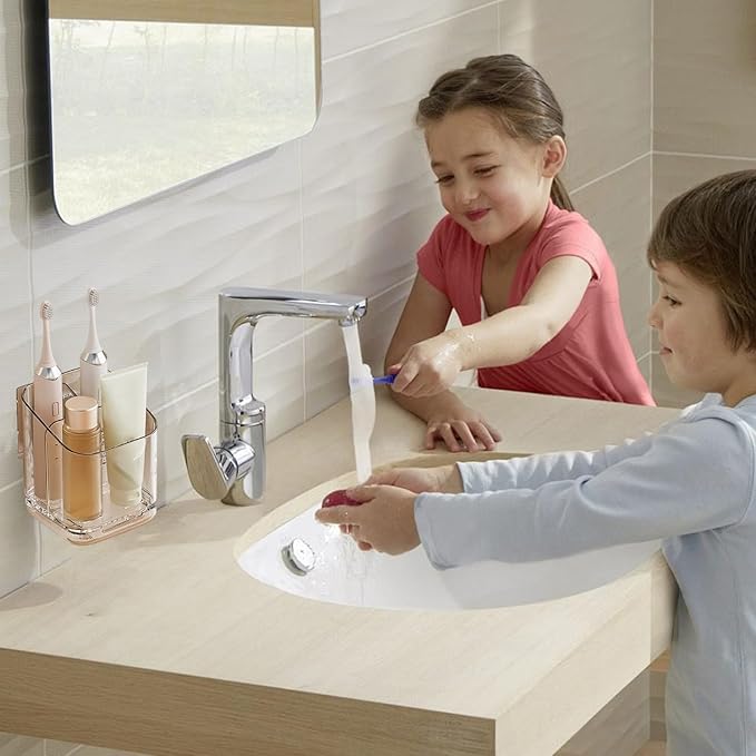 Adhesive Toothbrush Holders, 4.45x3.54x3.35 inches Wall Bathroom Rack | Bathrooms Organizer Rack - for Bathroom Shower Bedroom Home RV Dormitory Apartment Bathtub
