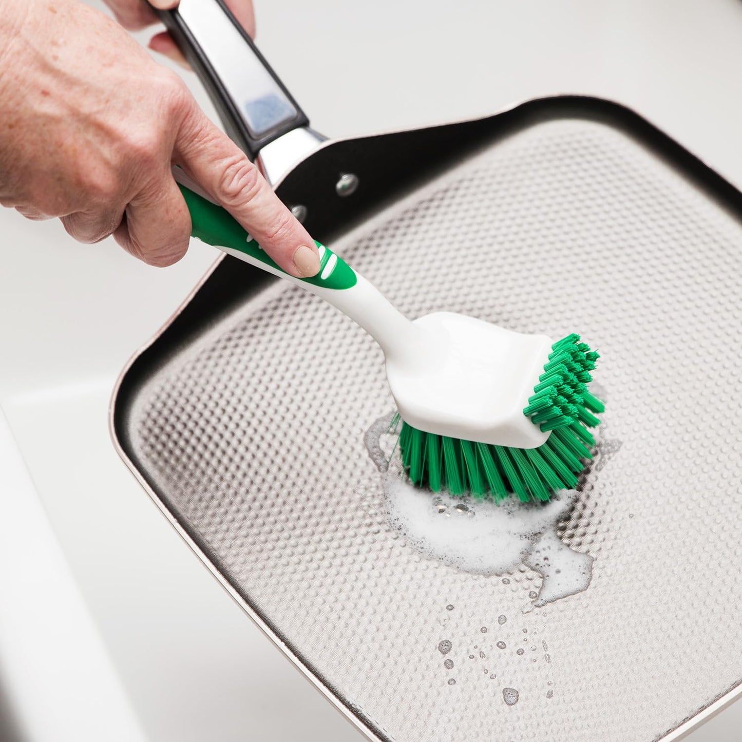 Libman Dish Brush Set with Long Handle - Deep Cleaning Brushes - Dish Scrubber & Scraper - Kitchen Scrub Brush for Dishes, Sinks, Pots, Pans, Vegetables
