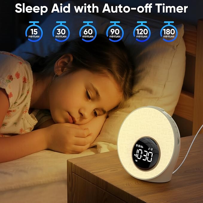 AFEXOA Sunrise Alarm Clock with Wake Up Light & White Noise Machine