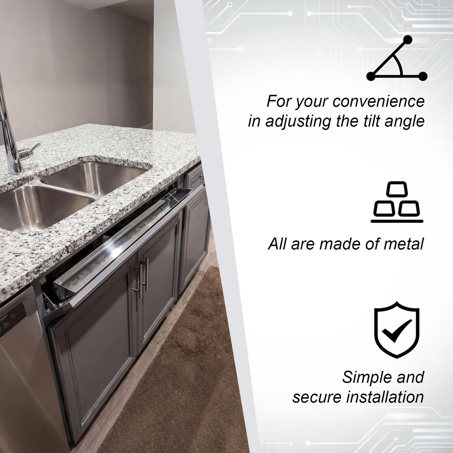 Yiyiring 2 Set 16 Inch Stainless Steel Sink Drawer Tip Out Tray Kit Include Tip-Out Sink Trays and Hinges Large Pull Out Storage Organizer for Kitchen Bathroom Base Cabinets