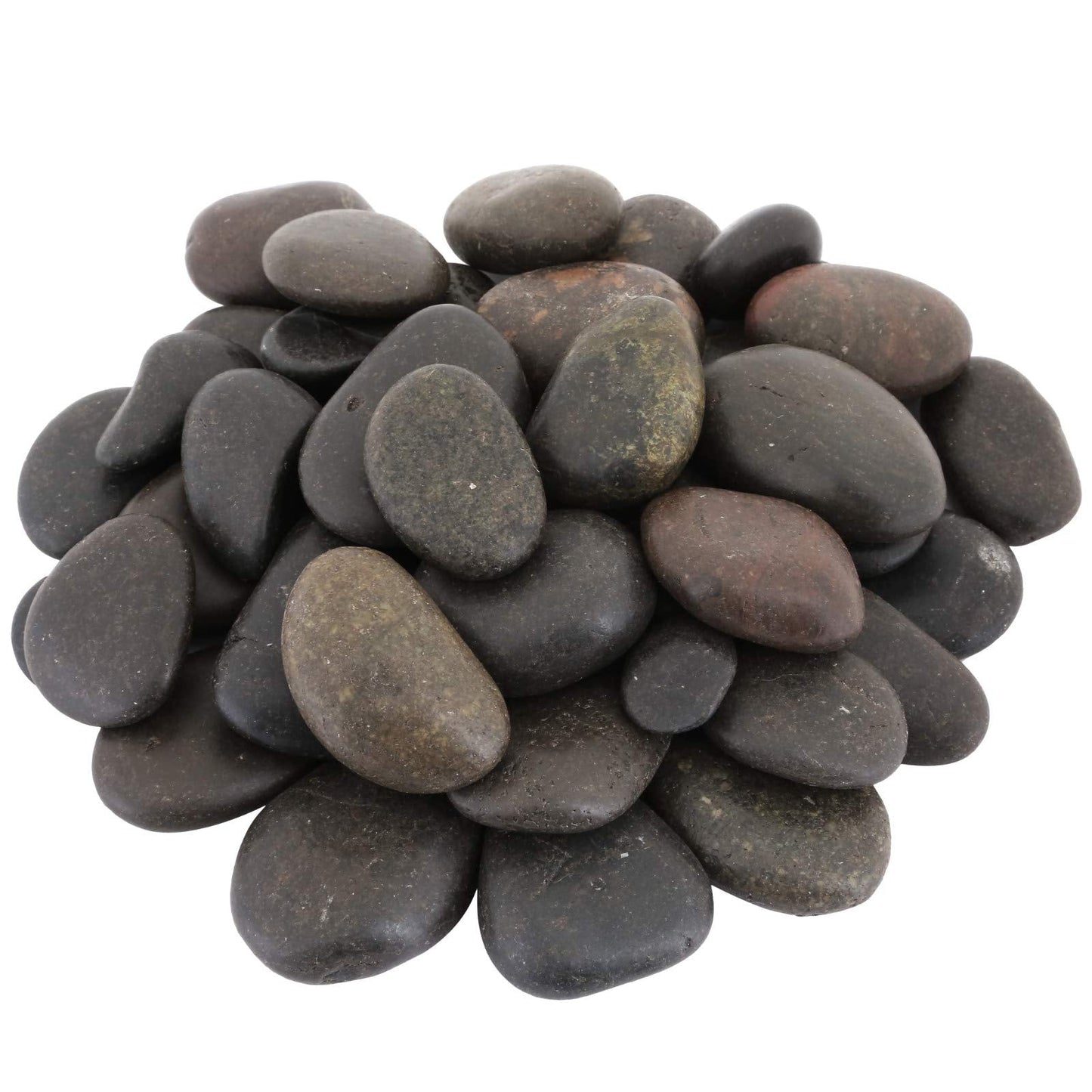 SUNYIK Natural Raw Stones Rough Rock Crystals for Tumbling,Cabbing, Black Pebble Stones, 1pound(About 460 Gram)