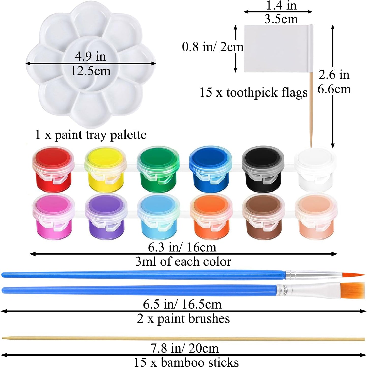 48PCS Solar System Model Foam Ball Kit Includes 10 Sizes Polystyrene Spheres Balls, Bamboo Sticks, Toothpick Flags, 12 Color Pigments, Brushes, Paint Tray Palette for School Science Projects