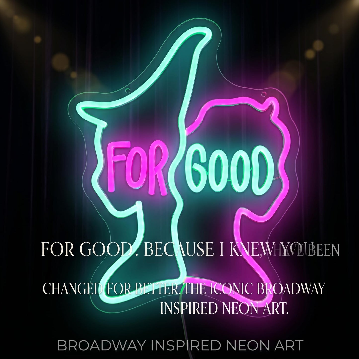 Huntrix saja Demon LED For Good Neon Sign, Musical Theater Wall Decor, Broadway Inspired Gift, Blue and Pink LED Art for Room (14.6"x11.4")