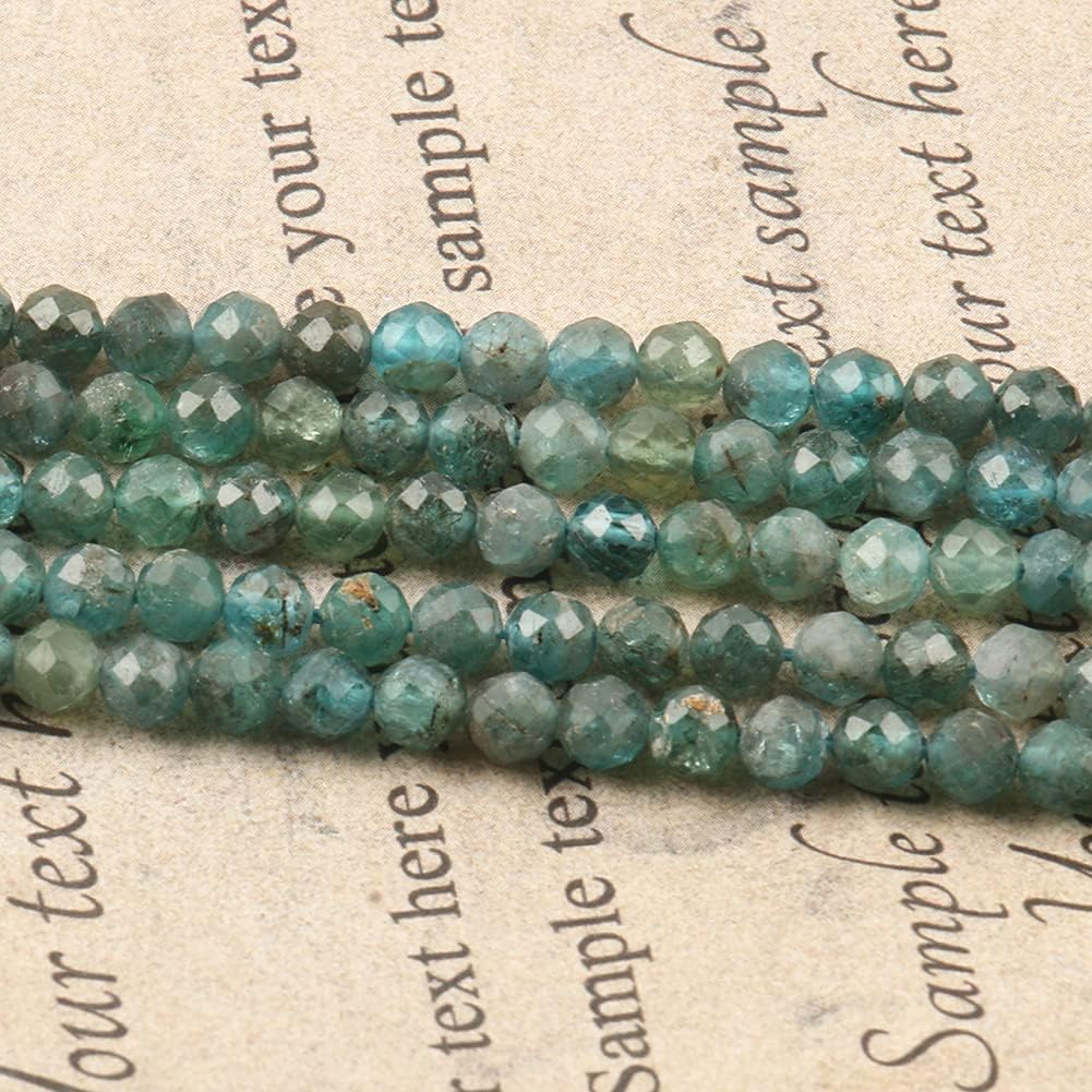 Song Xi 120pcs 3mm Natural Kyanite Gemstone Beads Faceted Round Loose Stone Beads for Jewelry Making (1 Strand)