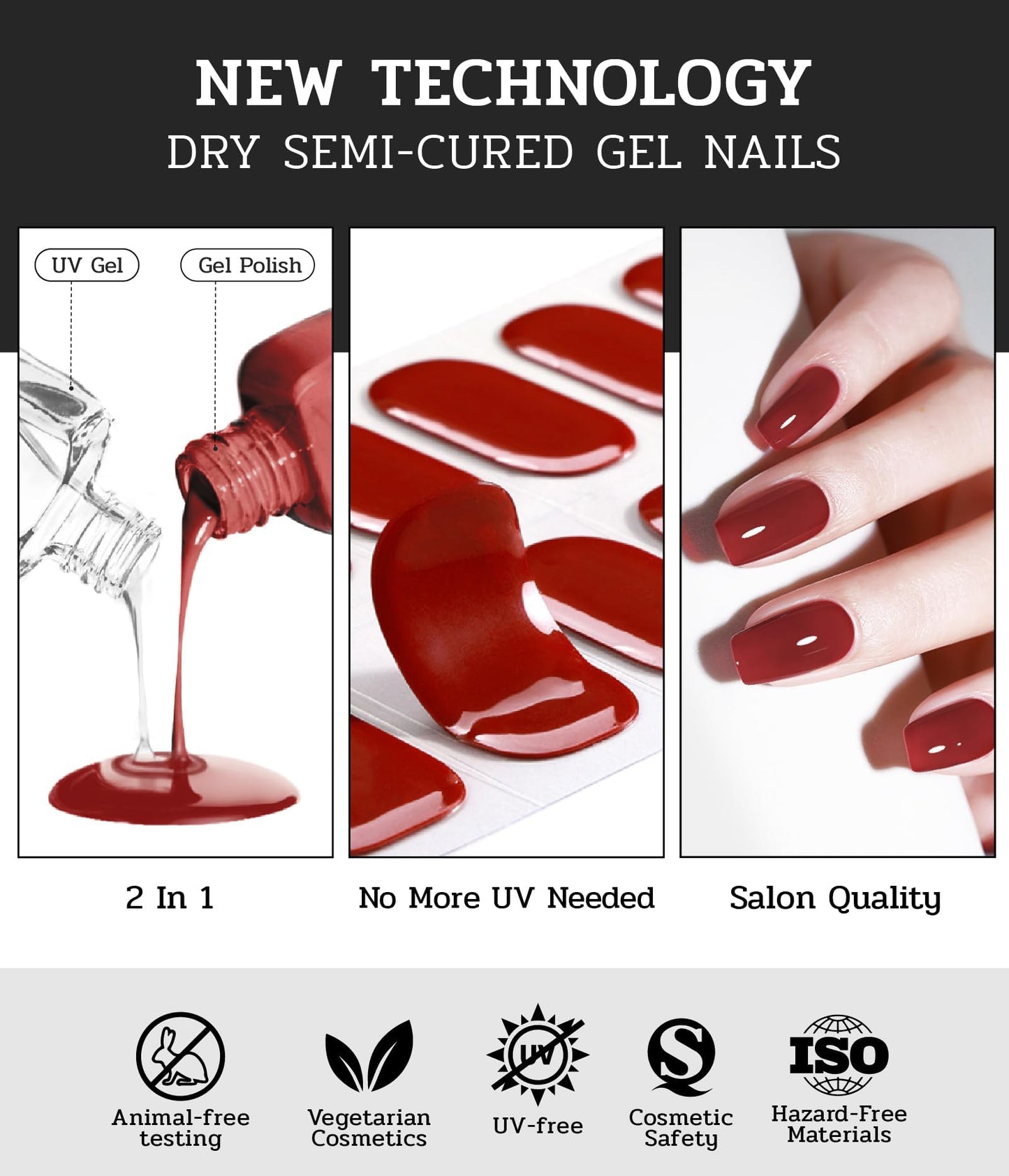 ruyeefam Nail Polish Strips (No UV Lamp Needed) - 22 Pcs Salon Quality Gel Nail Stickers - Long Lasting Wraps (Loft Light Nude)