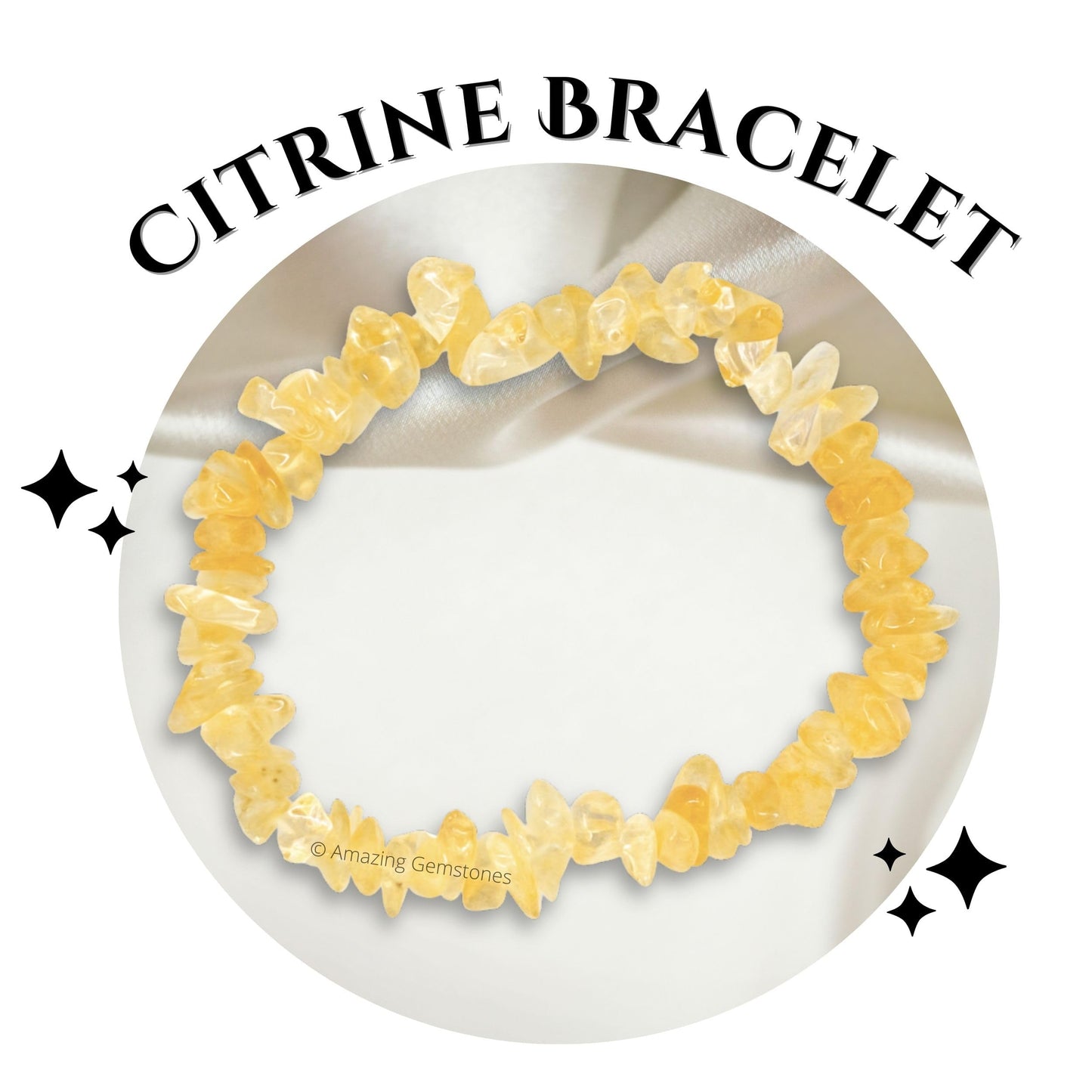 Amazing Gemstone Chips Bracelet (Citrine)