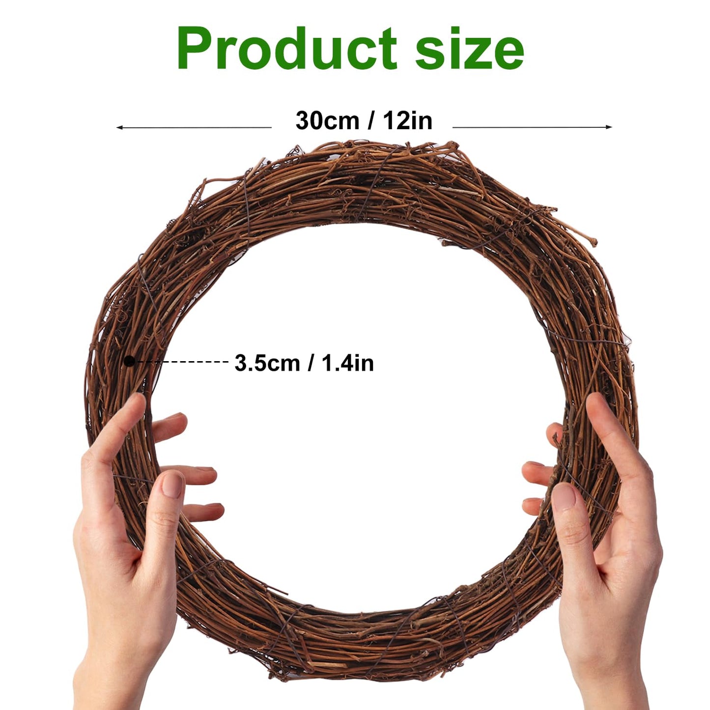GNIEMCKIN 7 Pack 11.8 Inch Natural Grapevine Wreaths, Vine Branch Wreath, Grapevine Garland for DIY Crafts and Christmas Decorations, Ideal for Indoor and Outdoor Use