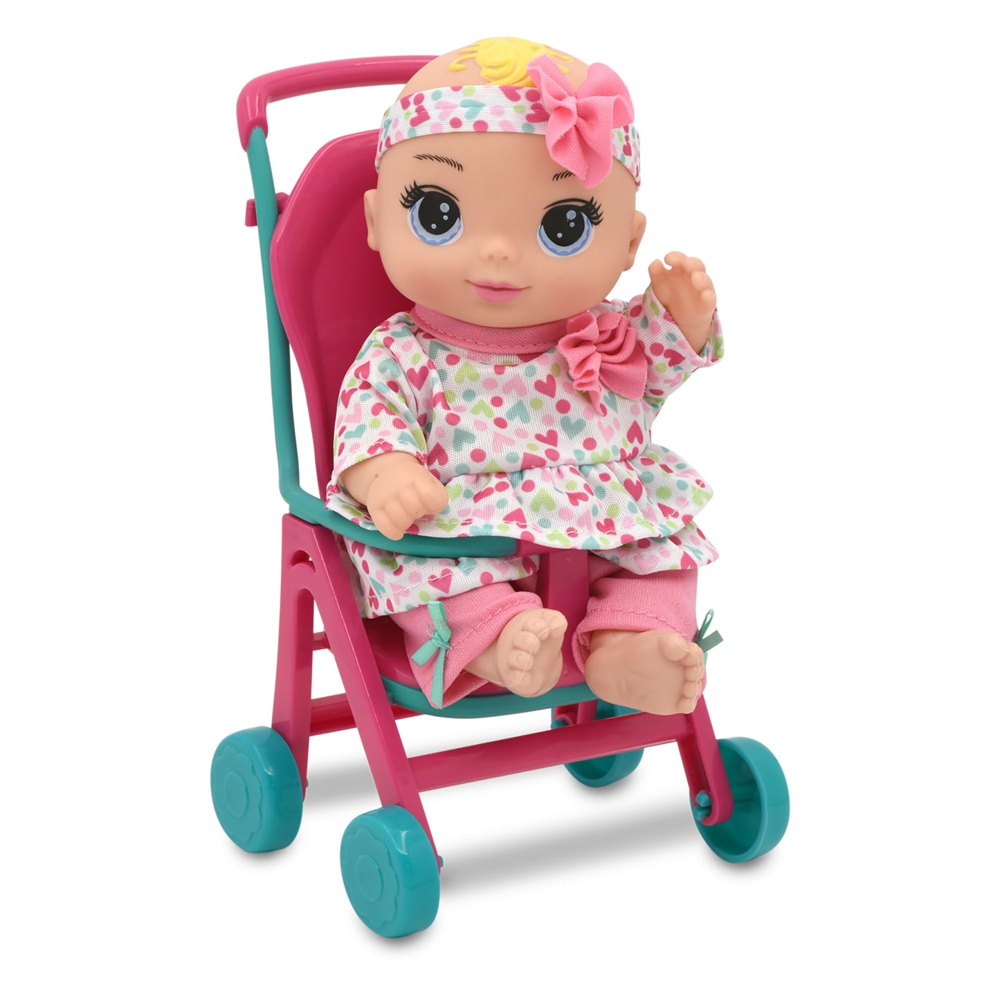 New Adventures Baby Maziuna Stroll & Scoot 8" with Accessories, 9 Pcs Set, Multi, 3782