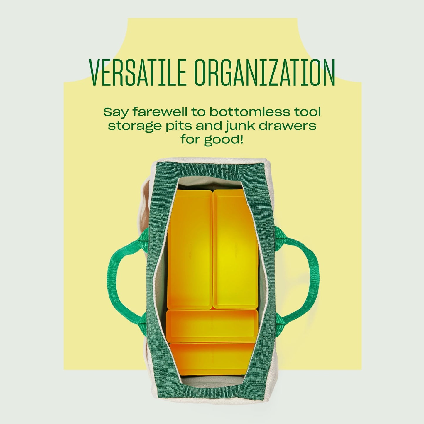 Character The Organizers, 4-Piece Storage System for Toolbox and Tool Bag Home Organization, Sunshine (Yellow)