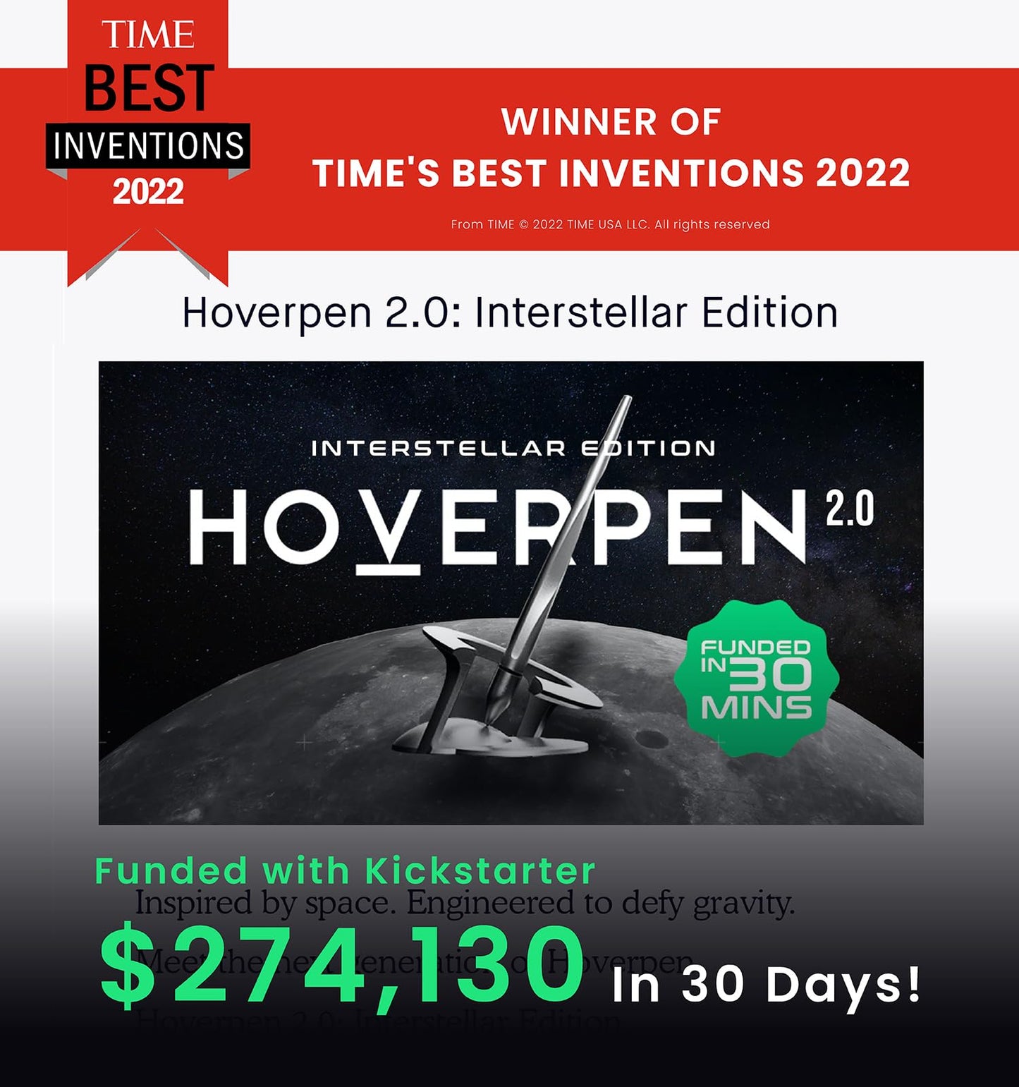 novium Hoverpen Interstellar Gift Set - Luxury Pen, 18K Gold-Plated Ballpoint with Premium Accessories, Refillable Ink, Gifts for Men & Women
