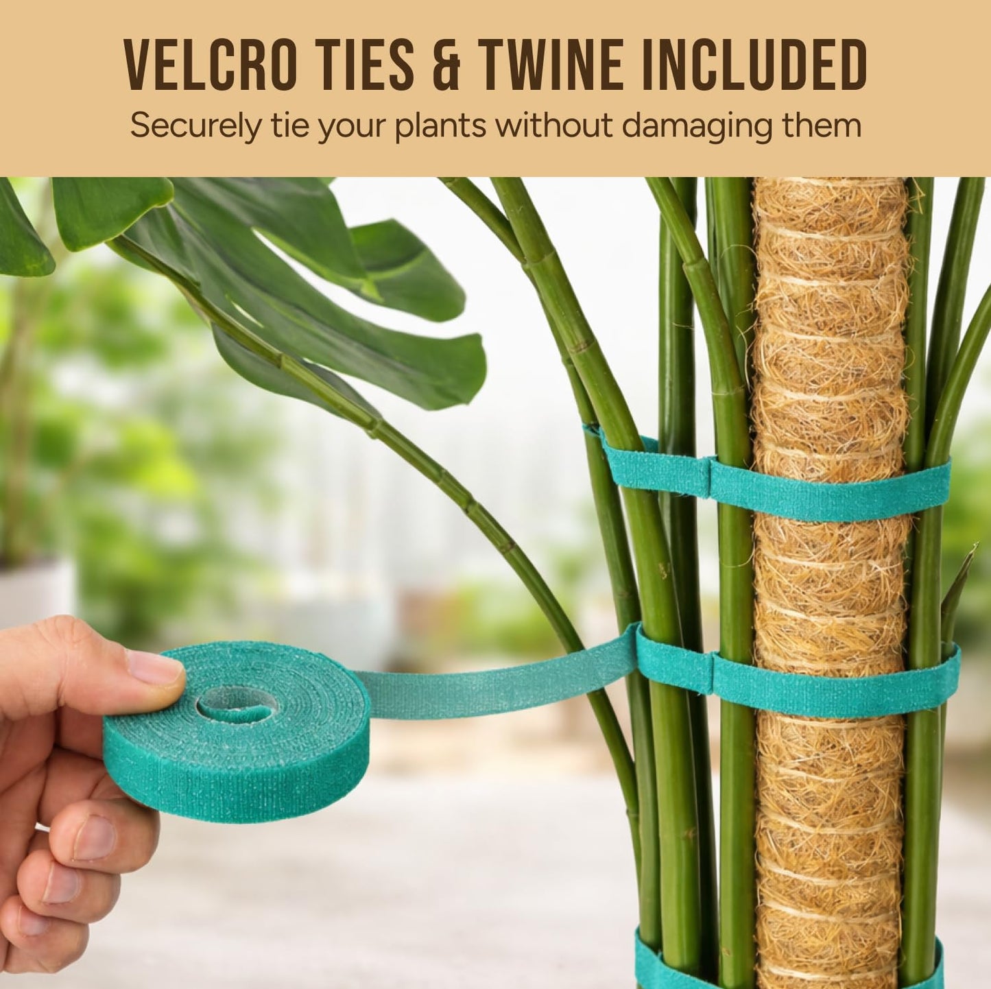 Craft911 Moss Pole Monstera Plant Support – 2 Pack 28” Bendable Moss Pole Monstera Plant Support, Plant Stakes for Indoor Plants, Tall Plant Sticks Support for Climbing Plants