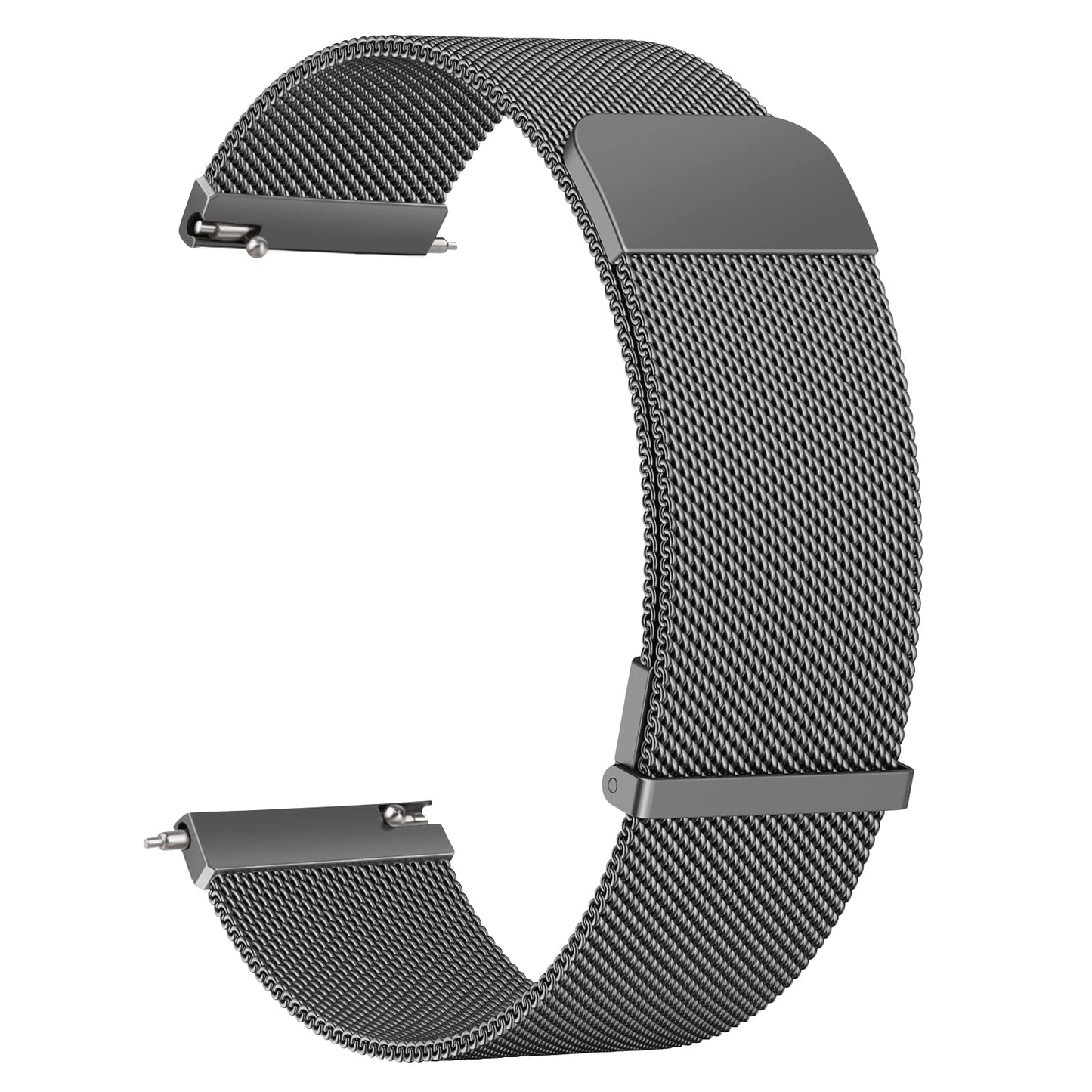 Vanjua 22mm Watch Band for Women Men, 22mm Quick Release Stainless Steel Metal Mesh Loop Adjustable Magnetic Replacement Wristbands Straps Bands