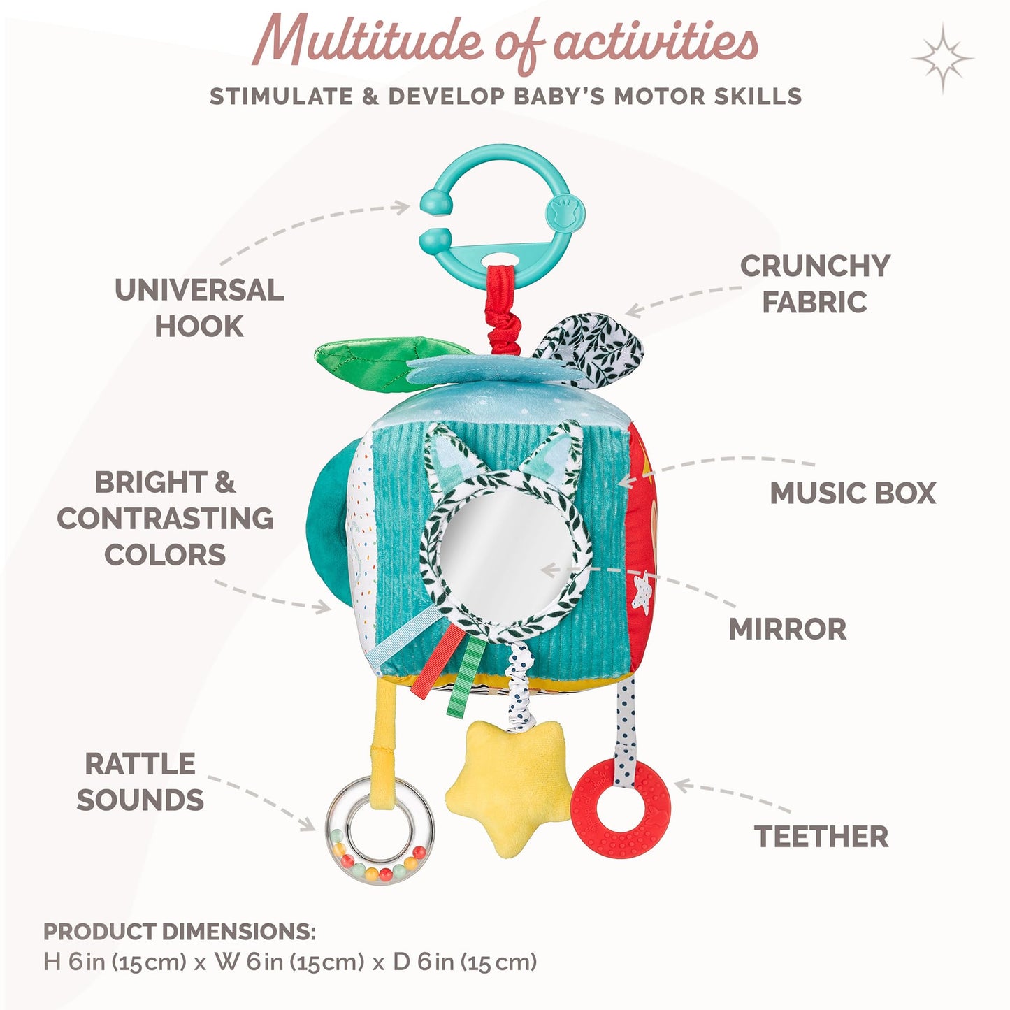 Sophie la girafe Maxi Sensory Cube | Soft, Fun & Easy to Grasp | 9 Activities to Awaken Baby's Senses