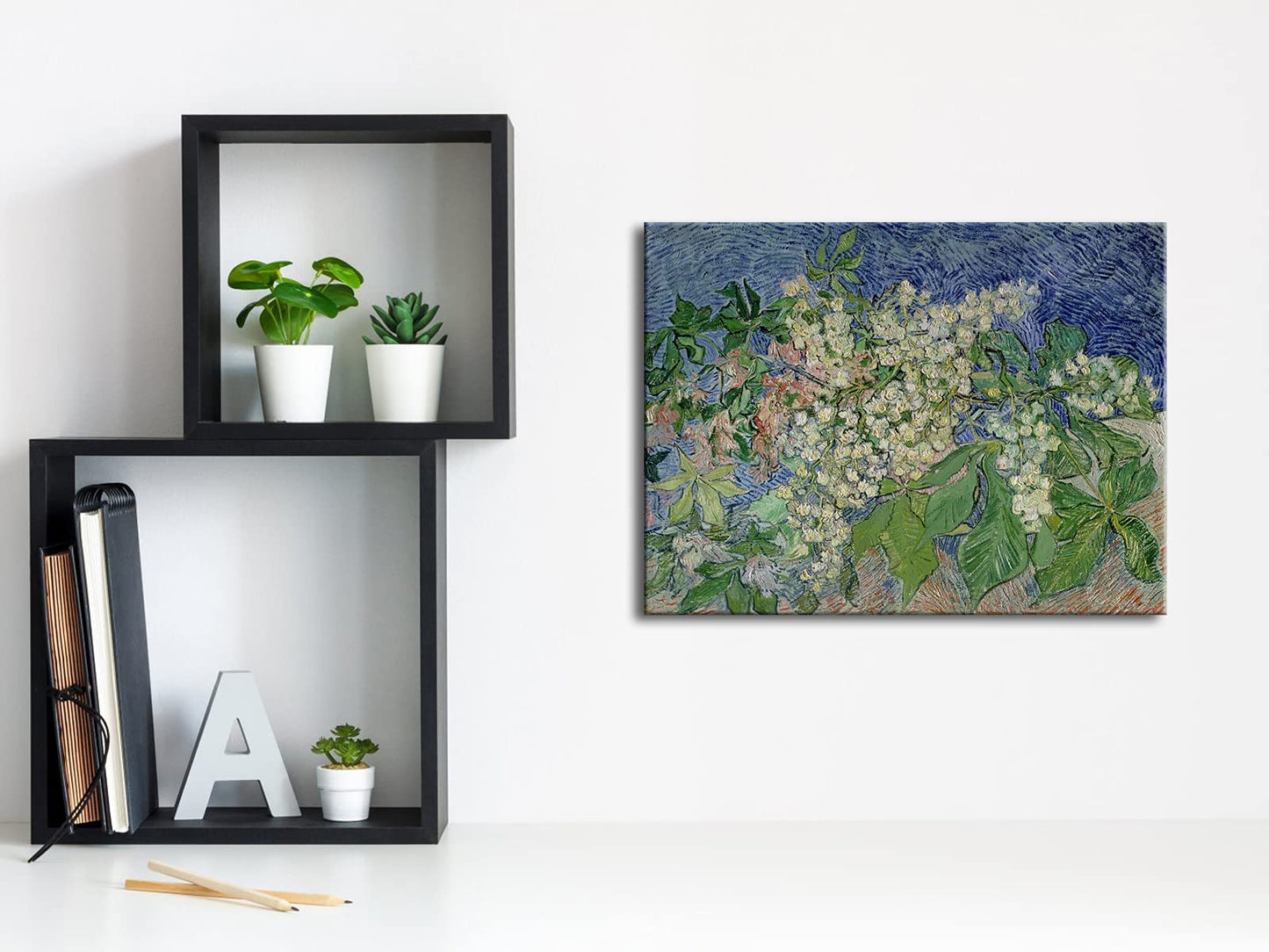 Wieco Art Blossoming Chestnut Branches Canvas Prints of Vincent Van Gogh Art Famous Paintings Reproduction Classical Flower Pictures Artwork Wall Art for Home Decor and Wall Decorations