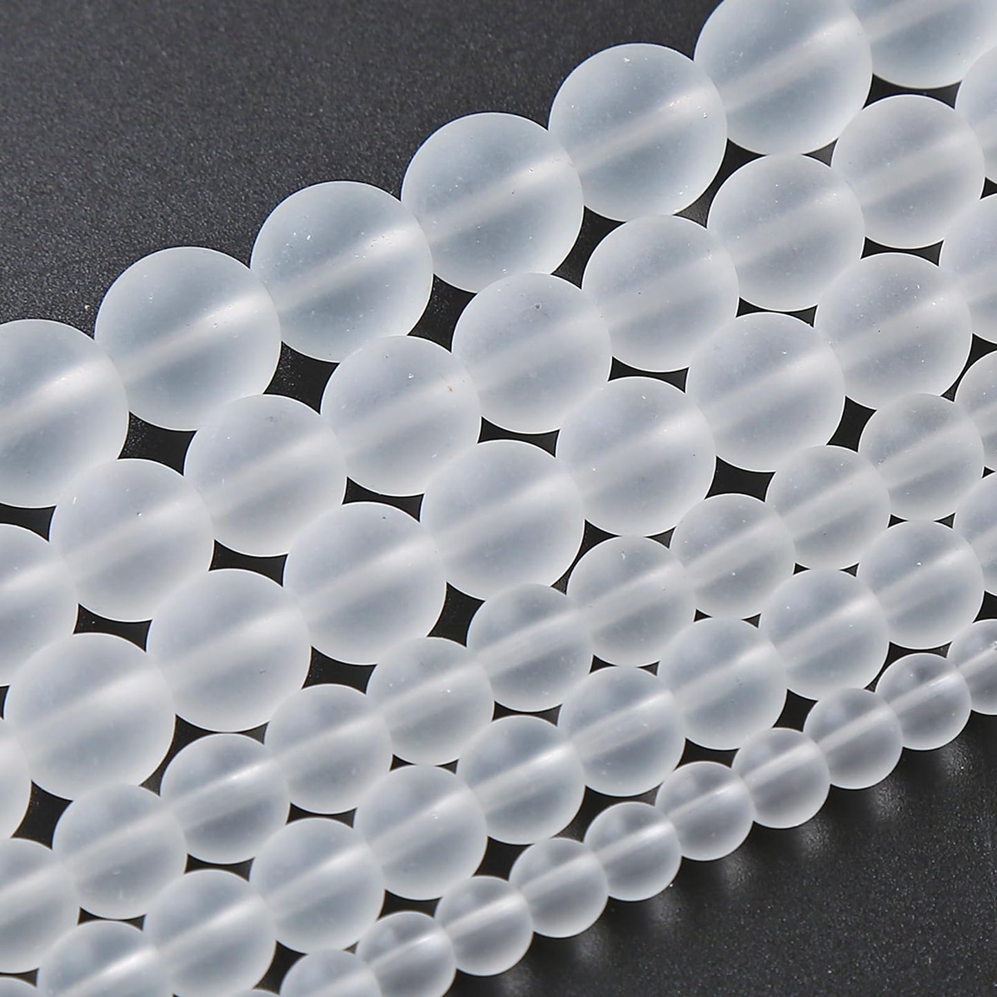 180pcs 4MM Matte White Crystal Glass Natural Stone Beads Round Loose Crystal Energy Beads for Jewelry Making DIY Bracelet Necklace 2 Strands 32"