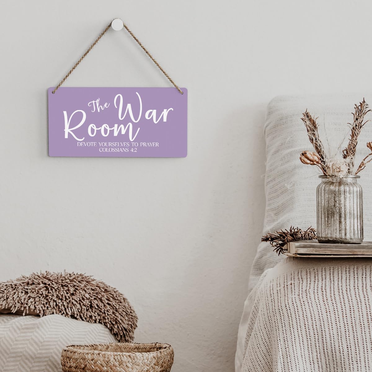 Purple Decor Rustic War Room Decor Christian Decoration Bible Verse Wood Decoration Sign Christian Scripture Printed Wood Sign Wall Art Religious Gifts Faith Based Gifts