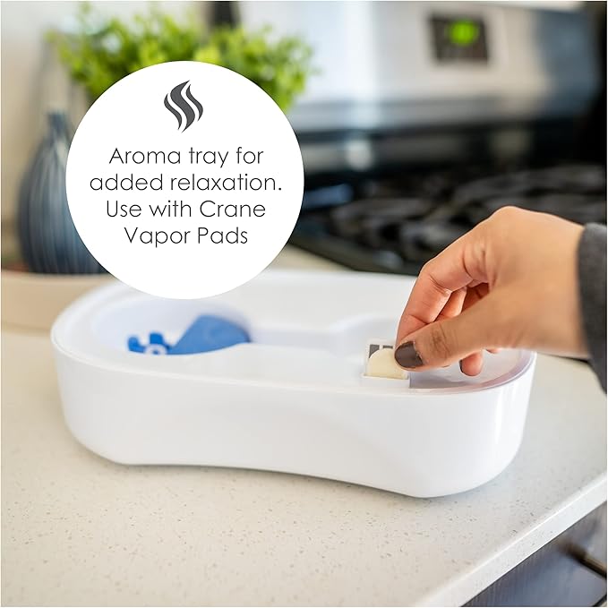 Crane Collapsible Cool Mist Humidifier for Bedroom and Office, 1 Gallon Portable Humidifier for Travel and Easy Storage, Blue and White