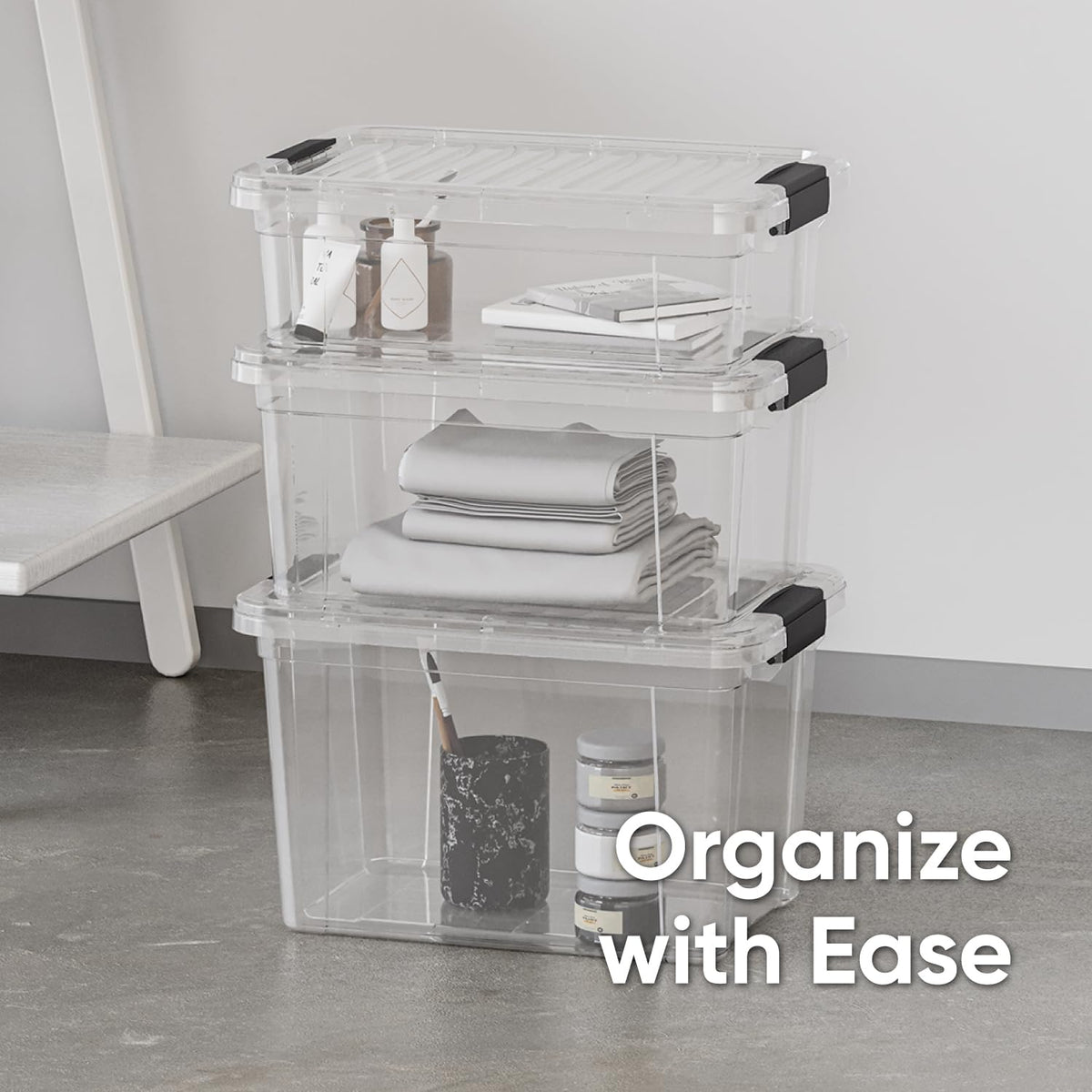 8.7 Quart Clear Plastic Storage Boxes with Lids (36 Count)