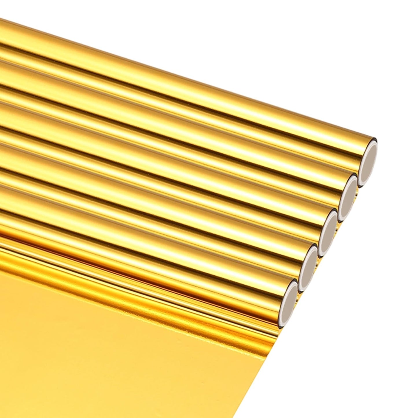 MECCANIXITY 5PCS Heat Activated Foil Hot Stamping Foil Laser Toner Transfer Sheets for DIY Card Scrapbooking Making, 6" W x 10ft L, Gold