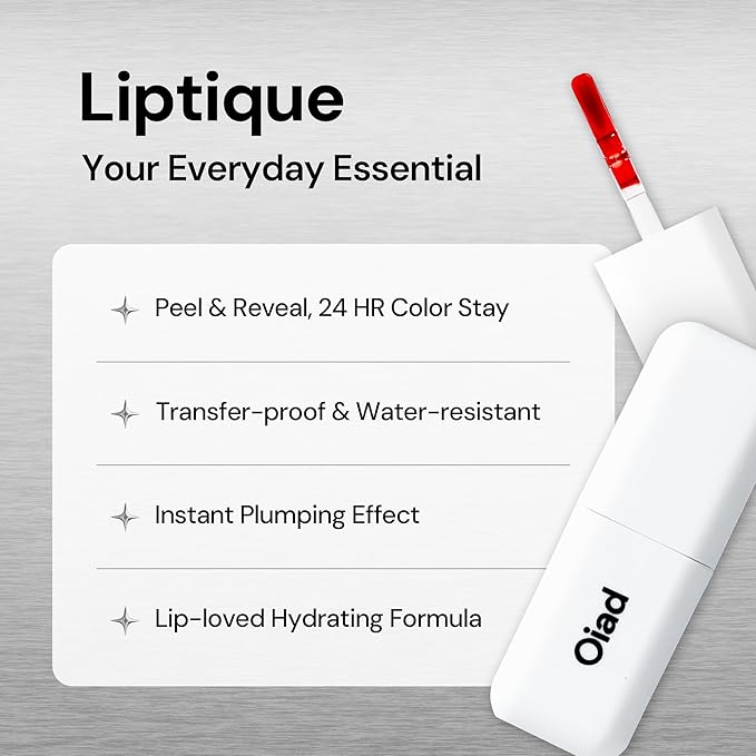 All-Day Lip Set – Liptique (001 ROUGHER) Long Lasting Peel Off Lip Stain & Lip Glow Nourishing Oil