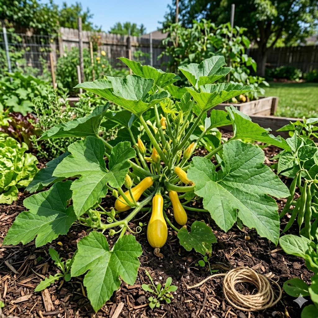 2 Yellow Zucchini Plants for Planting, Hardy Squash Plant in 4'' Pot, Live Zucchini Plants, 4-6 Inches Tall, 2 Plants per Pot, Well-Rooted