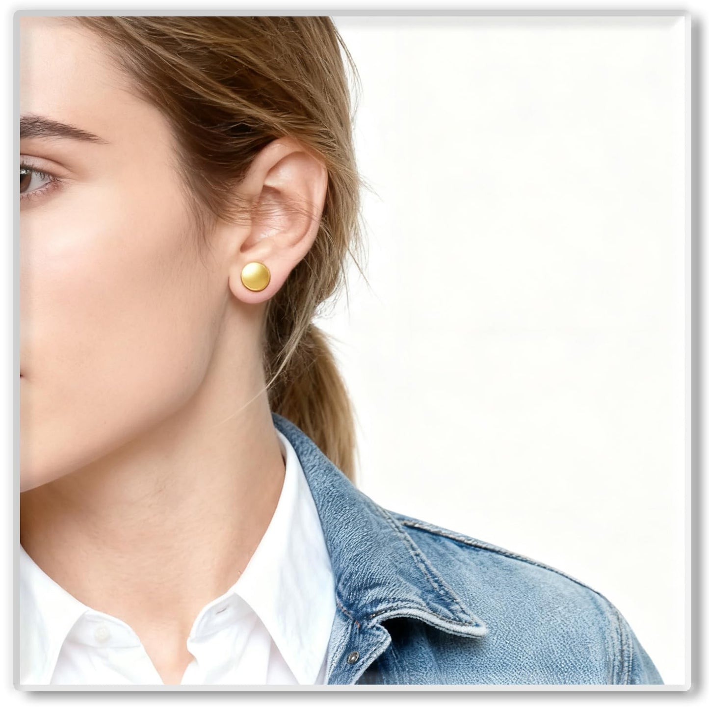 Xusamss Punk Body Piercing Titanium Steel Round Barbell Stud Earrings