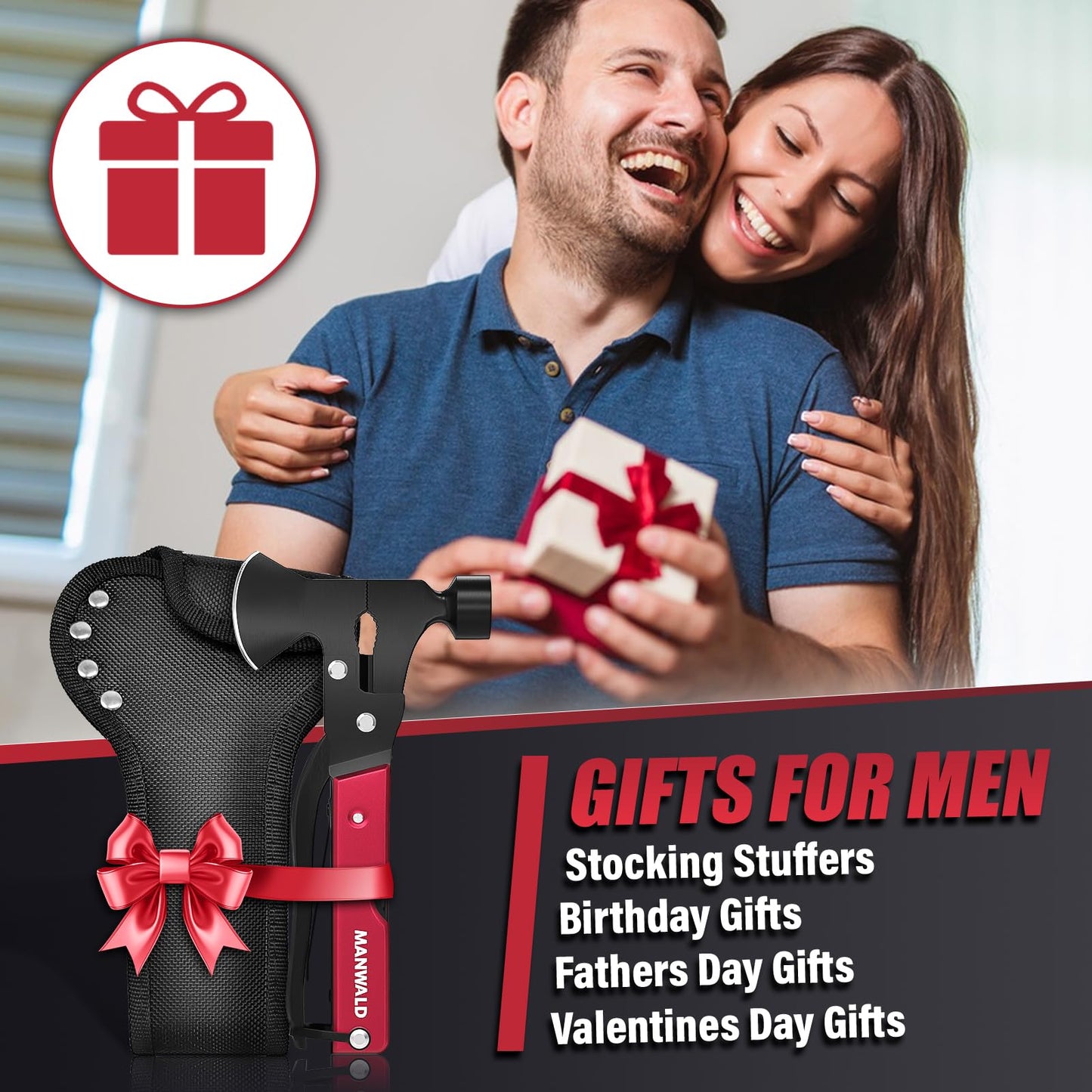 15 in 1 Multitool Axe Hatchet, Valentines Day Gifts for Him Adults, Camping Accessories Survival Gear, Multi Tool for Camping Hiking Survival, Cool Gadgets Gifts for Men, Husband, Boyfriends