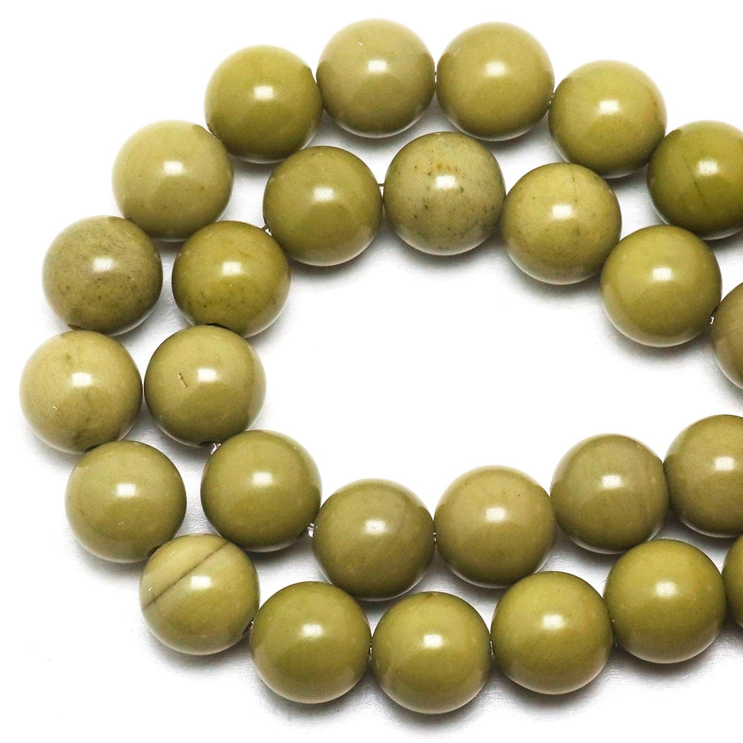 DIQIO Natural Stone Beads for Jewelry Making - 6mm Gemstone Round Loose Beads for Bracelets(58-60pcs, Alashan Avocado)